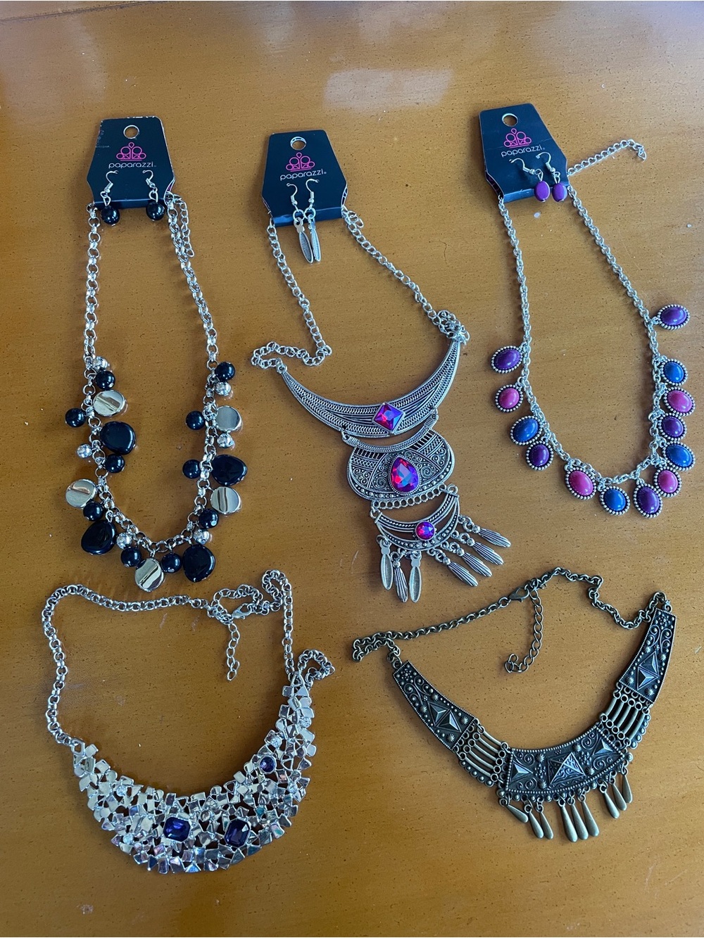 8 piece Paparazzi  Statement Necklace and earrings lot